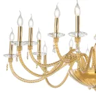 Klassischer Kronleuchter mit 18 Lichtern aus mundgeblasenem Glas und Handdetails - Phaedra Viadurini
