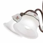 Kronleuchter mit 3 oder 5 Lichtern aus Eisen, handbemalter Keramik und Glas - Ferrara Viadurini