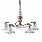 Country Kronleuchter mit 5 Lichtern aus handverzierter Keramik - Rom Viadurini