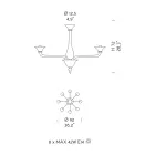 Kronleuchter aus venezianischem Glas 8-flammig Made in Italy - Ismail Viadurini