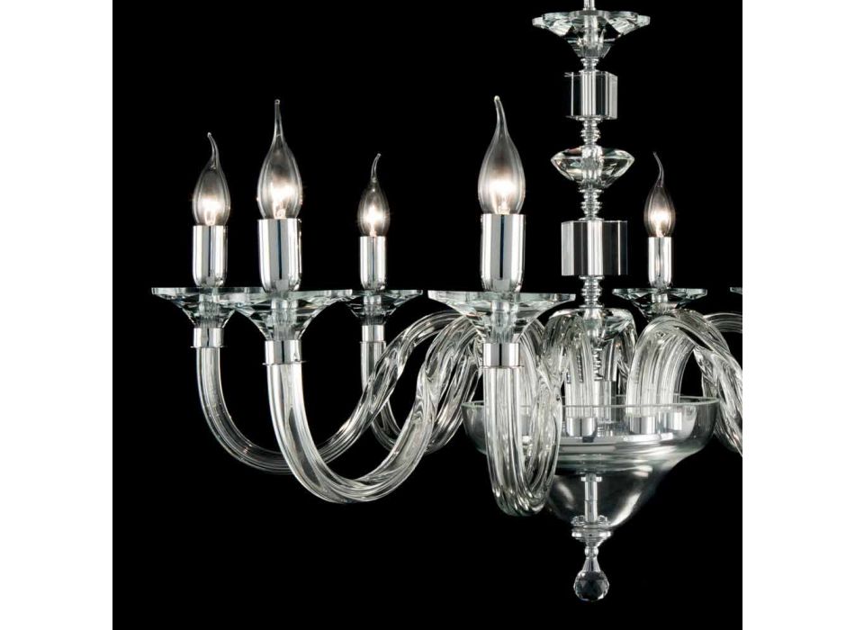 8 Lichter Glas Design Kronleuchter mit Ivy Kristall Dekorationen Viadurini
