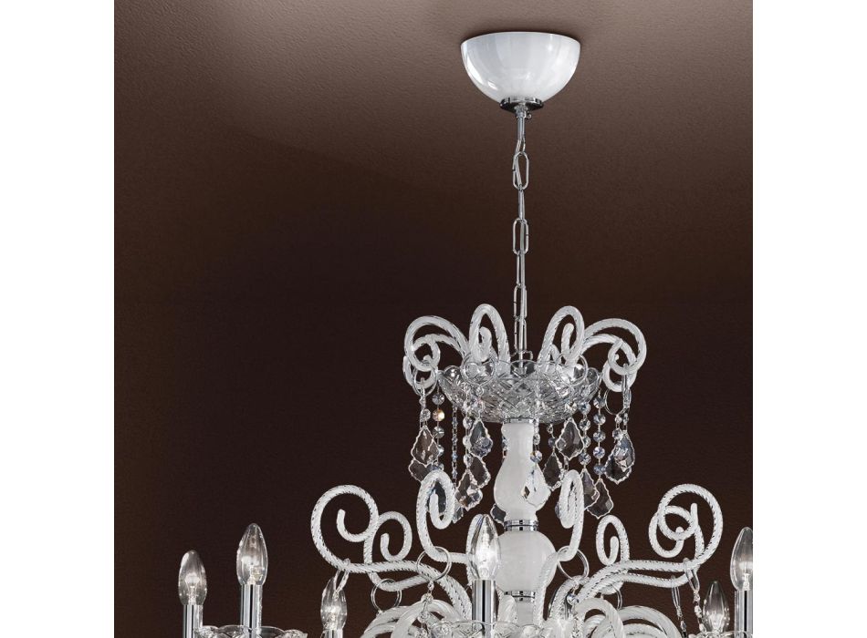 Kronleuchter mit 8 Lichtern aus venezianischem Glas Made in Italy Classic - Florentine Viadurini