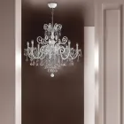 Kronleuchter mit 8 Lichtern aus venezianischem Glas Made in Italy Classic - Florentiner Viadurini