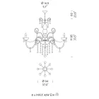 Kronleuchter mit 8 Lichtern aus venezianischem Glas Made in Italy Classic - Florentine Viadurini