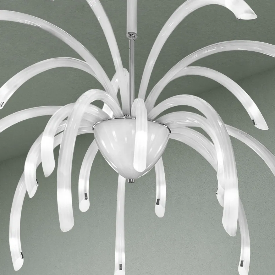 Kronleuchter aus venezianischem Glas mit 21 Lichtern, handgefertigt in Italien - Jason Viadurini