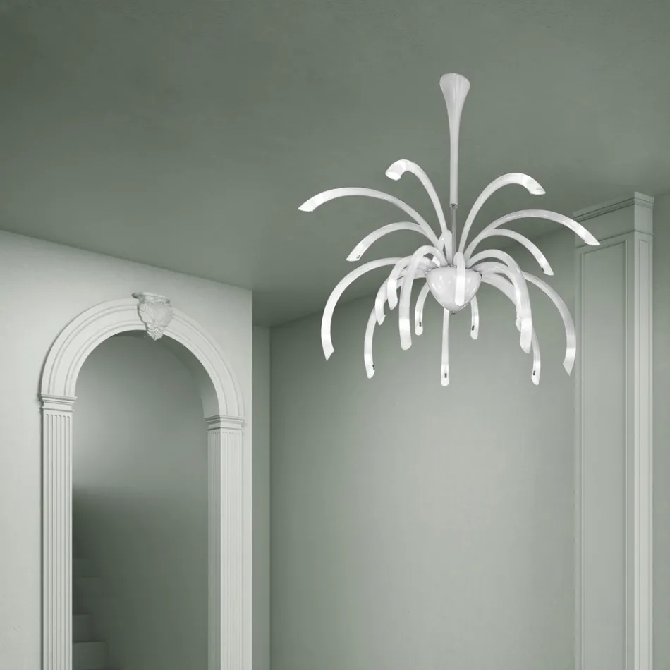 Kronleuchter aus venezianischem Glas mit 21 Lichtern, handgefertigt in Italien - Jason Viadurini