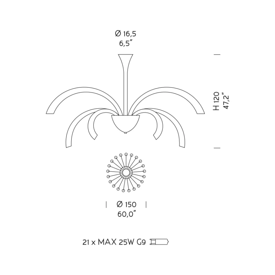 Kronleuchter aus venezianischem Glas mit 21 Lichtern, handgefertigt in Italien - Jason Viadurini