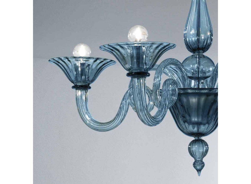 Artisan Glass Kronleuchter mit 5 Lichtern aus Venedig, Made in Italy - Margherita