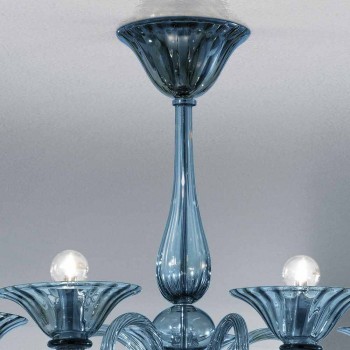 Artisan Glass Kronleuchter mit 5 Lichtern aus Venedig, Made in Italy - Margherita