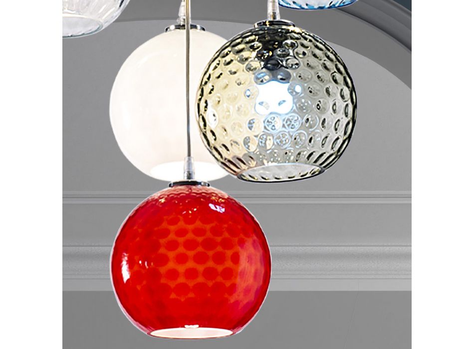 Kronleuchter mit 7 Lichtern aus mundgeblasenem Venedig-Glas - Bubbles Balloton