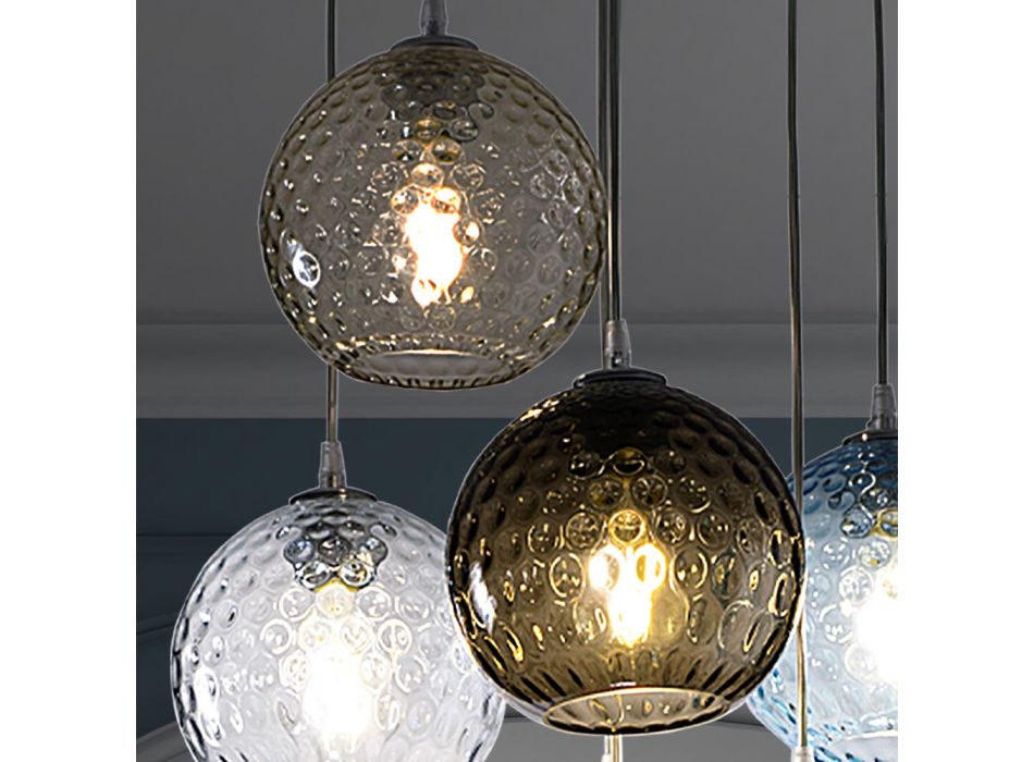 Kronleuchter mit 7 Lichtern aus mundgeblasenem Venedig-Glas - Bubbles Balloton