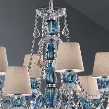 8-flammiger Kronleuchter aus venezianischem Glas handgefertigt, Made in Italy - Milagros