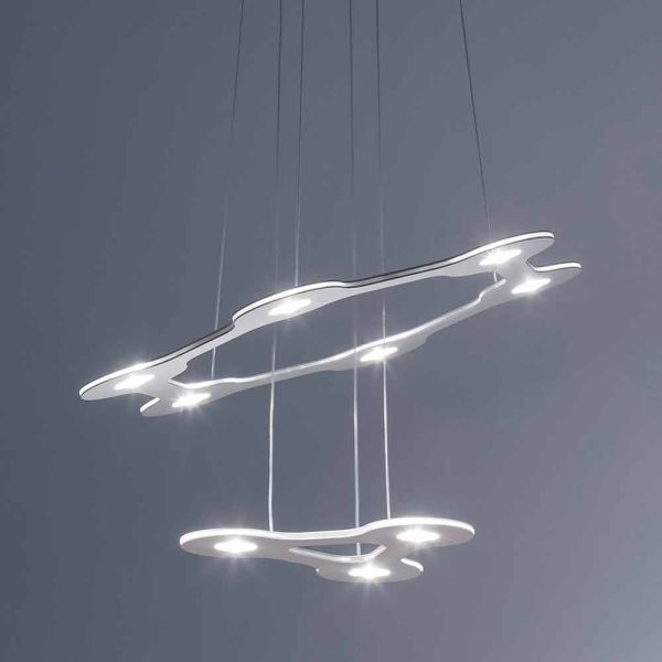 9-flammiger led-kronleuchter aus fein lackiertem aluminium made in italy - flash