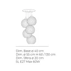 Fünf-Kuppel-Kronleuchter aus venezianischem Glas, hergestellt in Italien - Lucilla Viadurini