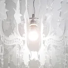 Pendelleuchte aus satiniertem, weißem Plexiglas, hergestellt in Italien – Luca Viadurini
