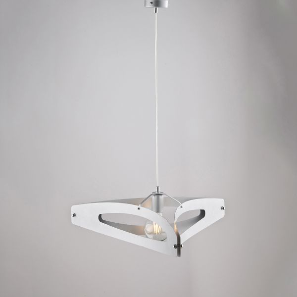 Apus silberne chrom-metall-pendelleuchte