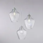 Alnitak 3-flammige Pendelleuchte aus schwarzem Glas und Metall Viadurini