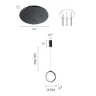 Hängender Kronleuchter aus goldfarben lackiertem Metall mit 8 LED-Lichtern – Zeder Viadurini