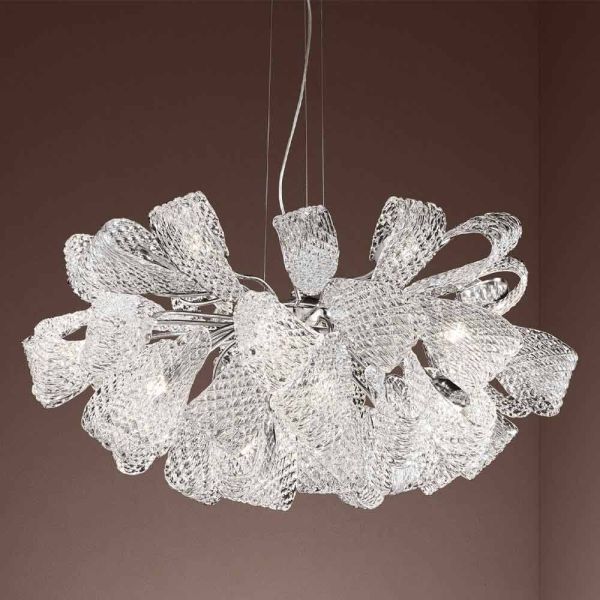 Artisan kronleuchter mit 21 lichtern aus venezianischem glas, made in italy - diamonique