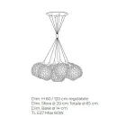 Handgefertigter Kronleuchter aus Venedig Glas und Metall - Bolle Balloton Viadurini