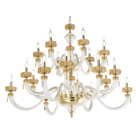 Klassischer Kronleuchter 18 Lichter aus handgefertigtem italienischem Luxusglas - Saline Viadurini