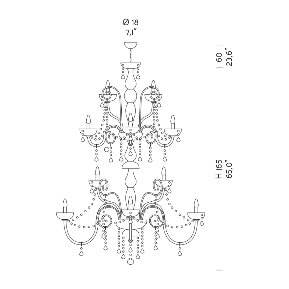 Klassischer Kronleuchter 36 Lichter aus venezianischem Glas Made in Italy - Florentiner Viadurini