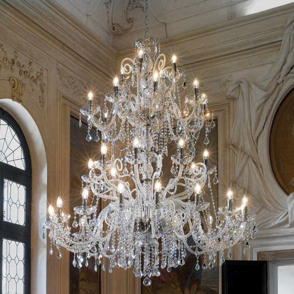 Klassischer kronleuchter 36 lichter aus venezianischem glas made in italy - florentiner