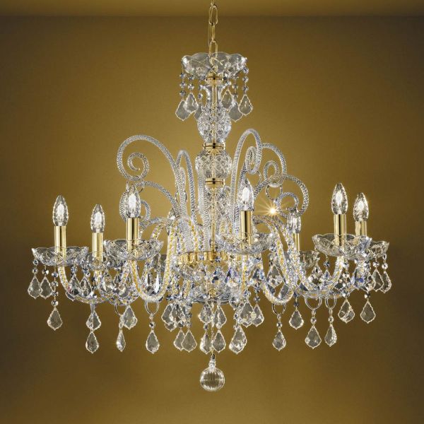 Klassischer kronleuchter 8 lichter aus venezianischem glas made in italy - florentiner