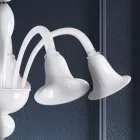 Klassischer handwerklicher Kronleuchter aus geblasenem weißem venezianischem Glas - Elsa Viadurini