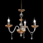 Klassischer Kronleuchter aus Kristall und Glas mit 3 Leuchten Belle, made in Italy Viadurini