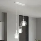 Kronleuchter mit 3 Diffusoren aus transparentem mundgeblasenem Glas Made in Italy - Trilly Viadurini