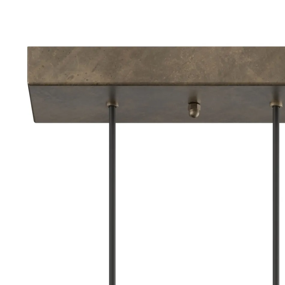 Kronleuchter mit 5 Lichtern aus Eisen und Glas, hergestellt in Italien – Cloudy Viadurini