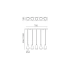 Kronleuchter mit 5 Lichtern aus Eisen und Glas, hergestellt in Italien – Cloudy Viadurini