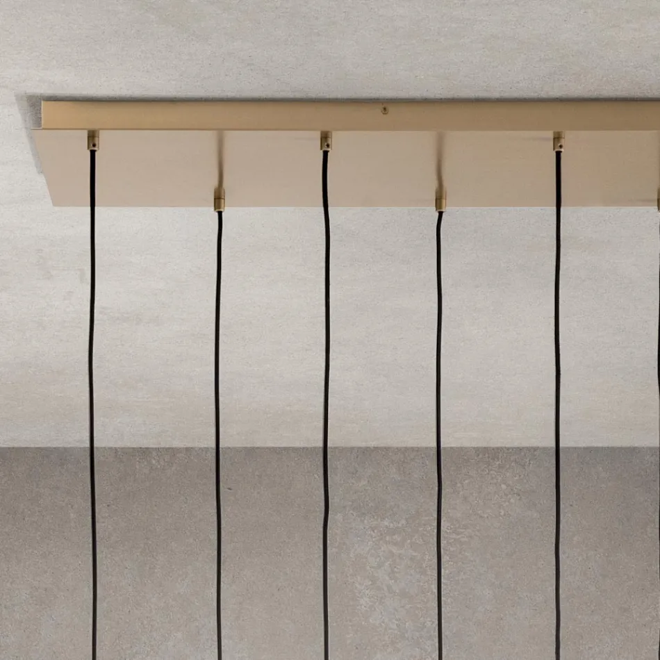 Kronleuchter mit 6 Lichtern aus mundgeblasenem Glas in Form einer Kugel Made in Italy - Prilla Viadurini