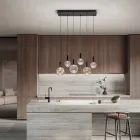 Kronleuchter aus mundgeblasenem Glas mit 6 Lichtern und Balloton-Dekoration - Fee Viadurini