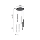 Kronleuchter mit 6 LED-Leuchten aus lackiertem Metall und verstellbaren Kabeln – Lärche Viadurini