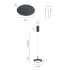 Kronleuchter mit rundem Sockel aus goldlackiertem Metall und LED-Licht – Hainbuche Viadurini