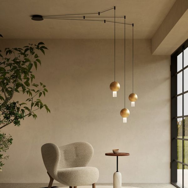 Kronleuchter mit canneté-glaszylindern made in italy - oris
