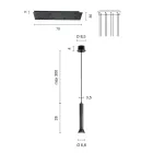 Kronleuchter mit goldlackiertem Metallrahmen und verstellbaren Kabeln – Birke Viadurini