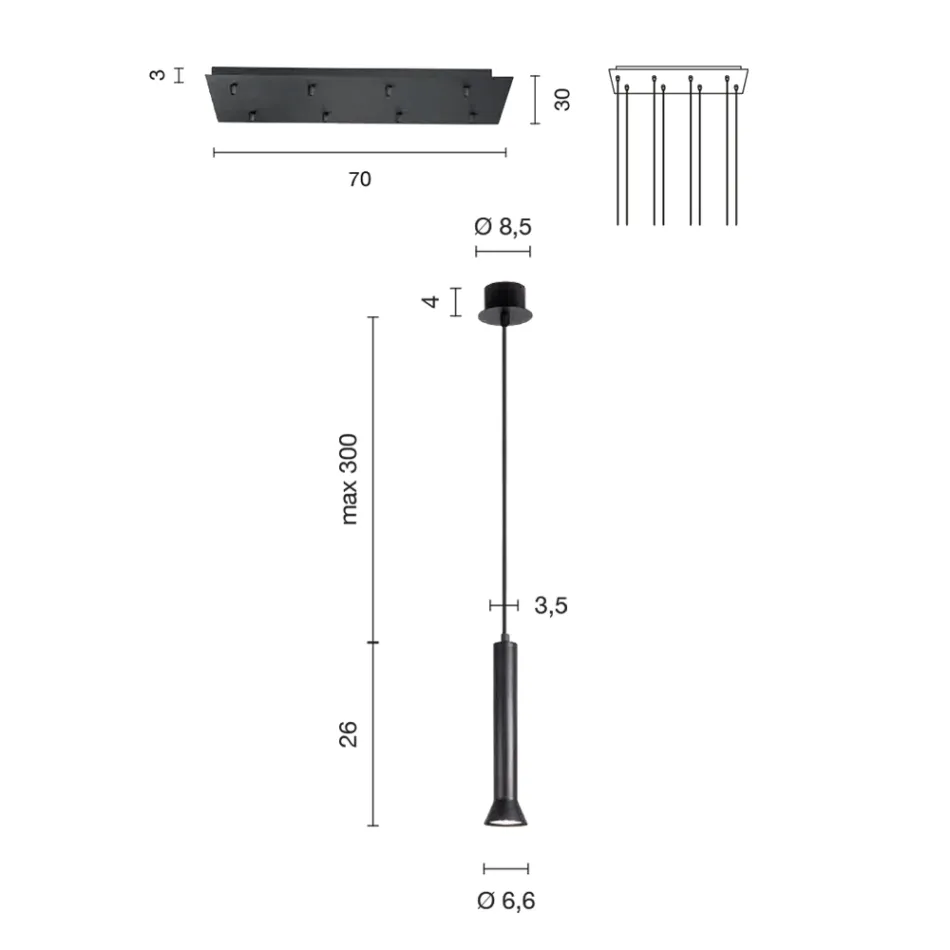 Kronleuchter mit goldlackiertem Metallrahmen und verstellbaren Kabeln – Birke Viadurini