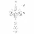 Artisan Venezianischer Glas Kronleuchter 12 Lichter, Made in Italy - Milagros Viadurini