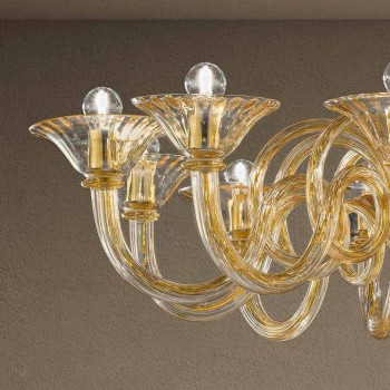 12-flammiger handgemachter venezianischer Glas-Kronleuchter Made in Italy - Margherita