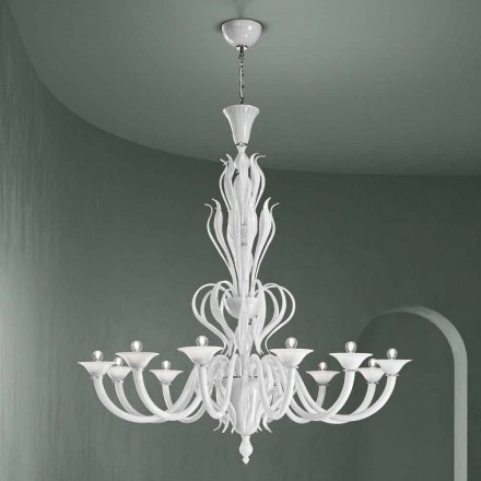 12 Lichter Venedig Glas Kronleuchter Handgefertigt in Italien - Agustina Viadurini