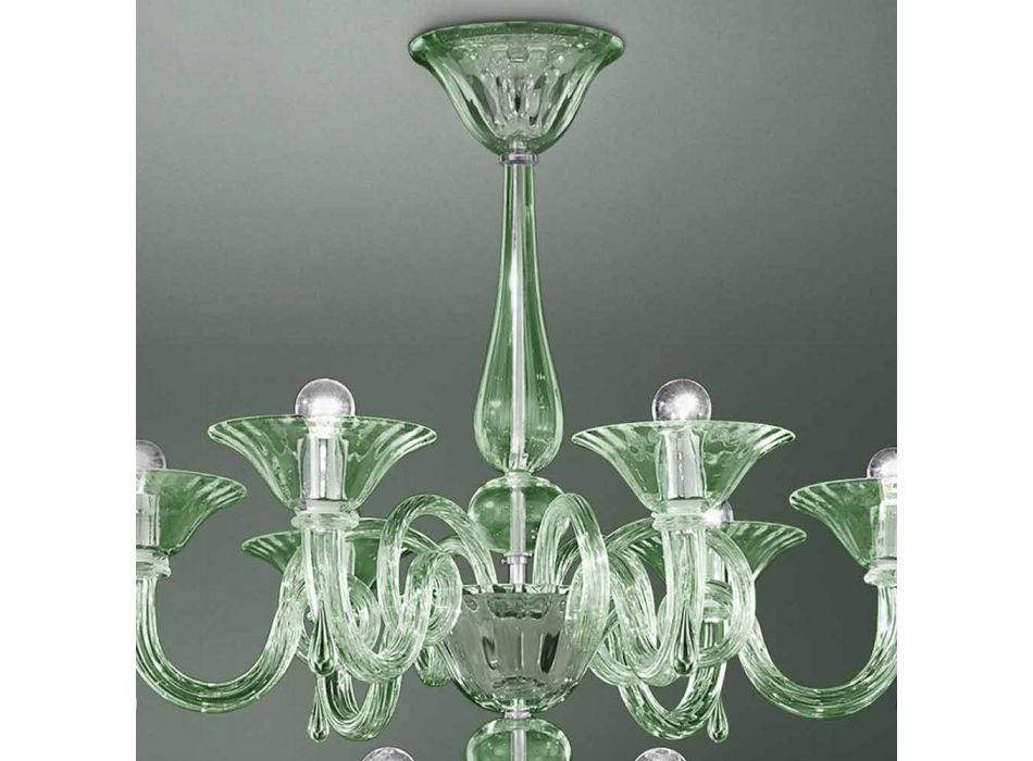 18-flammiger venezianischer Glas-Kronleuchter handgefertigt in Italien - Margherita Viadurini