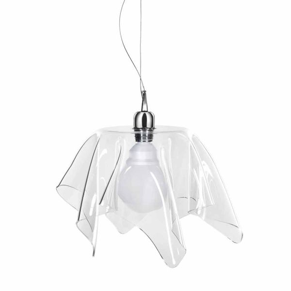 Designer transparenter kronleuchter mit drapierter daphne aus italien