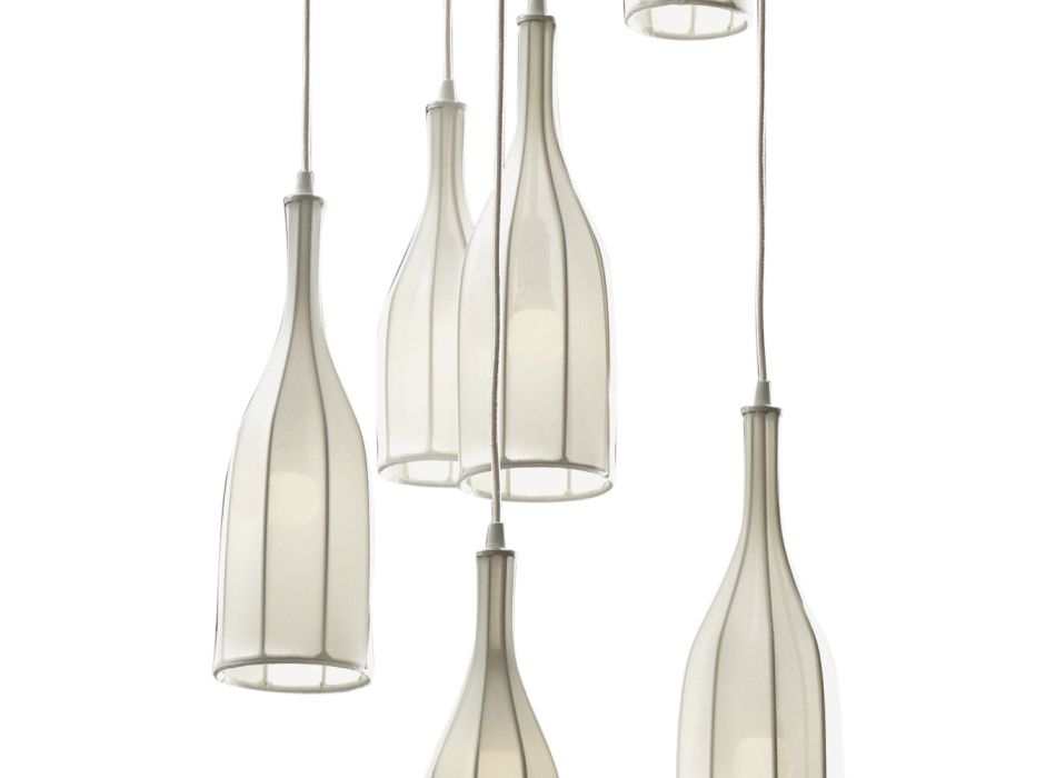 Design Kronleuchter mit 6 Lampenschirmen Grilli Mathusalem made in Italy