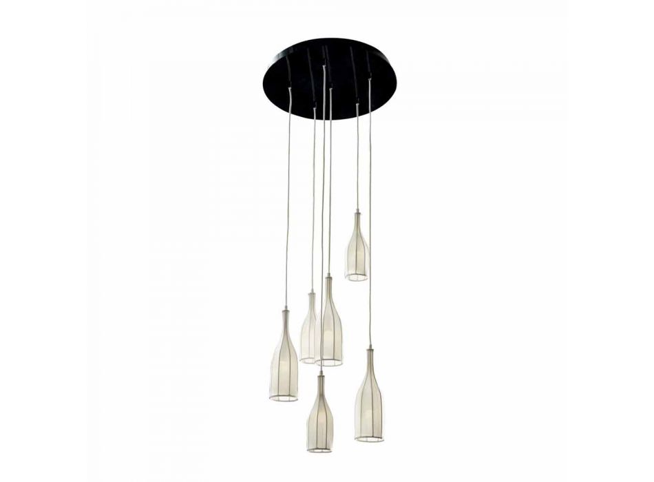 Design Kronleuchter mit 6 Lampenschirmen Grilli Mathusalem made in Italy