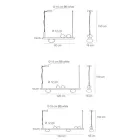 Aluminium-Kronleuchter mit weißem mundgeblasenem Glaslicht - Alma Viadurini