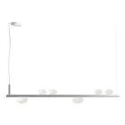 Aluminium-Kronleuchter mit weißem mundgeblasenem Glaslicht - Alma Viadurini