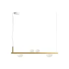 Aluminium-Kronleuchter mit weißem mundgeblasenem Glaslicht - Alma Viadurini